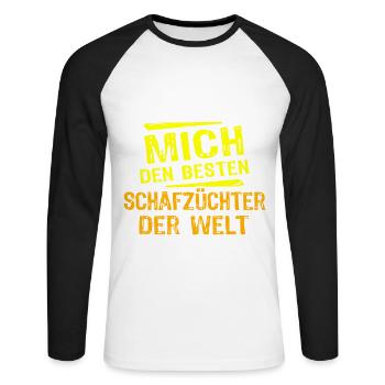 Sheep Farmer Gift - Unisex Long Sleeve Baseball T-Shirt - white/black - Front - Nik (191cm)