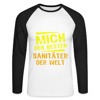 Paramedic Gift - Unisex Long Sleeve Baseball T-Shirt - white/black - Front - Nik (191cm)