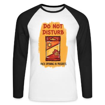 Ne pas interrompre l’ouverture de paquets en cours de trading - T-shirt baseball manches longues Homme - blanc/noir - Devant - Nik (191cm)