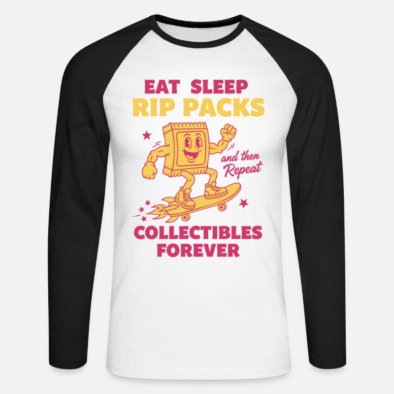 Rip Pack Mangia Sonno Ripeti per sempre collezionabili - Maglia da baseball a manica lunga da uomo - bianco/nero