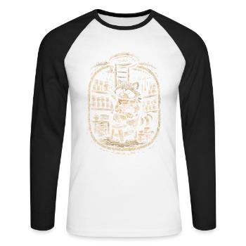 Prepper Survivalists - Unisex Long Sleeve Baseball T-Shirt - white/black - Front - Nik (191cm)