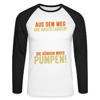Haltérophile HORS DE LA ROUTE SA PEAU SE DRESSE Drôle - T-shirt baseball manches longues Homme - blanc/noir - Devant - Nik (191cm)