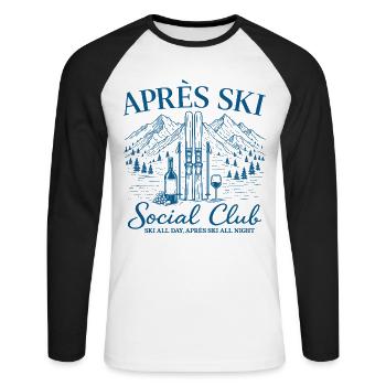 Après Ski Club Ski Goggles - T-shirt baseball manches longues Homme - blanc/noir - Devant - Nik (191cm)