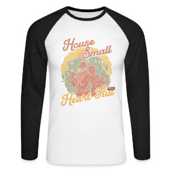 Tiny House Small Heart Full - Unisex Long Sleeve Baseball T-Shirt - white/black - Front - Nik (191cm)