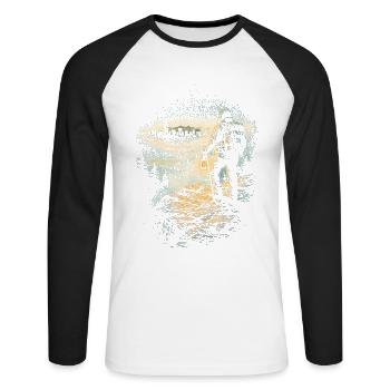 Prepper Survivalists - Unisex Long Sleeve Baseball T-Shirt - white/black - Front - Nik (191cm)