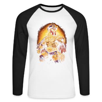 Lucha Libre Luchador - Unisex Baseballshirt langarm - Weiß/Schwarz - Vorne - Nik (191cm)