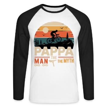 Pappa cycliste la fégende vélo vélo vélo - Unisex Long Sleeve Baseball T-Shirt - white/black - Front - Nik (191cm)