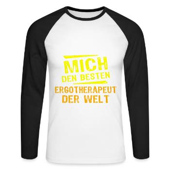Ergotherapeut Geschenk - Unisex Baseballshirt langarm - Weiß/Schwarz - Vorne - Nik (191cm)