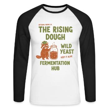 Sourdough Bread Baking Baker Wild Yeast Rising - Unisex Long Sleeve Baseball T-Shirt - white/black - Front - Nik (191cm)