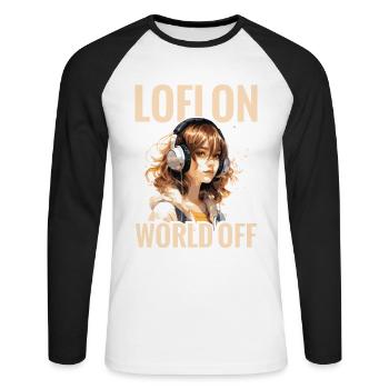  Lofi Jazz Mix for Studying Relaxation Music Lofi - Unisex Long Sleeve Baseball T-Shirt - white/black - Front - Nik (191cm)