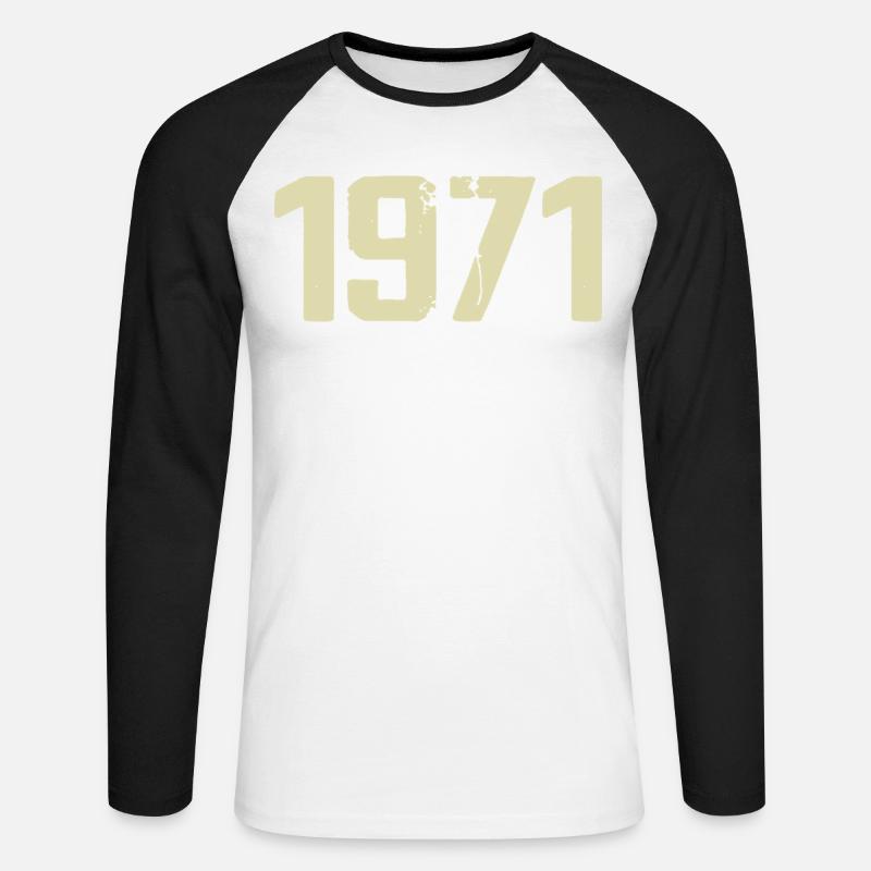 Jubilee 1971 - Unisex Long Sleeve Baseball T-Shirt - white/black
