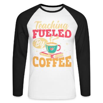 Der Unterricht Wird Von Kaffeepädagogen - Unisex Baseballshirt langarm - Weiß/Schwarz - Vorne - Nik (191cm)