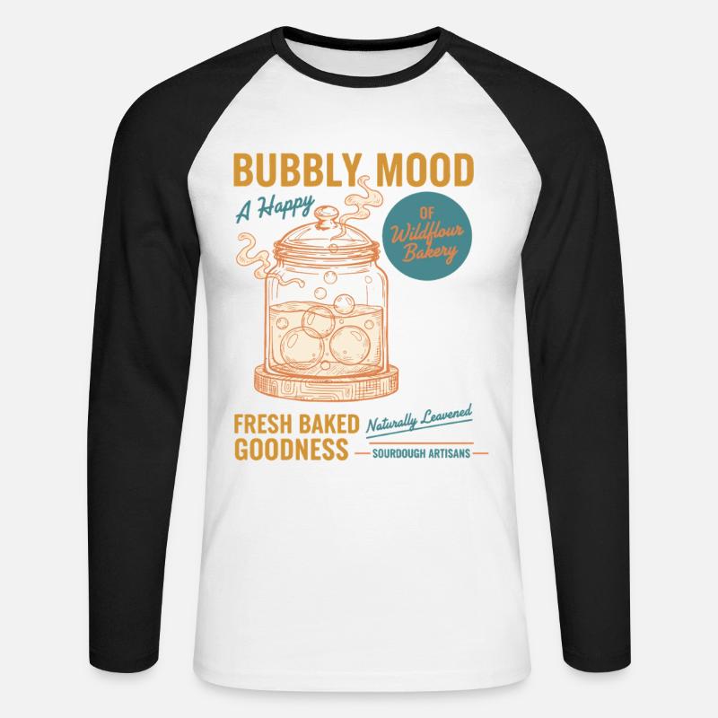 Sourdough Bread Baking Baker Sourdough Starter - Unisex Long Sleeve Baseball T-Shirt - white/black