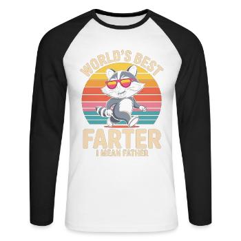 Chemise de la fête des pères Le meilleur péteur du monde Je veux dire Père - T-shirt baseball manches longues Homme - blanc/noir - Devant - Nik (191cm)