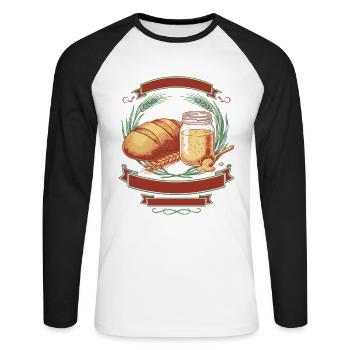 Sourdough Bread Baking Baker Sourdough Starter Jar - Unisex Baseballshirt langarm - Weiß/Schwarz - Vorne - Nik (191cm)