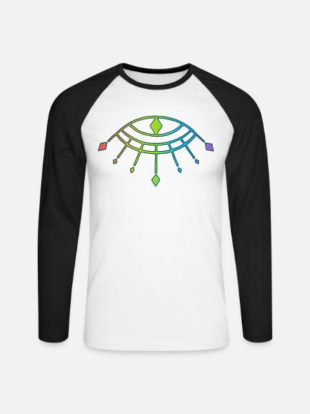 Symbol des Gottes Horus - Unisex Baseballshirt langarm - Weiß/Schwarz