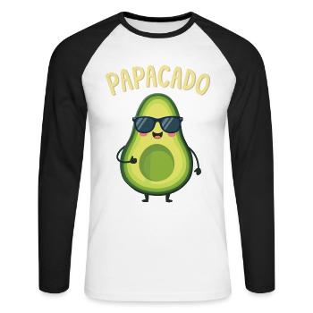 Werdender Papa & Vater, Papacado, Schwangerschaft - Unisex Baseballshirt langarm - Weiß/Schwarz - Vorne - Nik (191cm)