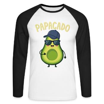 Werdender Papa & Vater, Papacado, Schwangerschaft - Unisex Baseballshirt langarm - Weiß/Schwarz - Vorne - Nik (191cm)