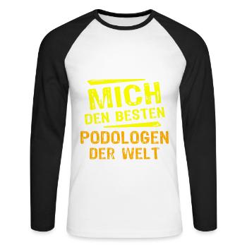 Podologe Geschenk - Unisex Baseballshirt langarm - Weiß/Schwarz - Vorne - Nik (191cm)