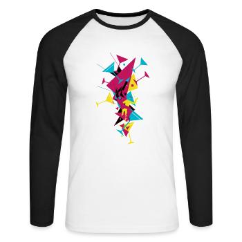 Exzessiver Alkoholkonsum Cocktail - Unisex Baseballshirt langarm - Weiß/Schwarz - Vorne - Nik (191cm)