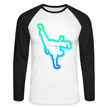 Capoeira Martial Arts Boys Men Capoerista - Unisex Long Sleeve Baseball T-Shirt - white/black - Front - Nik (191cm)