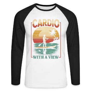Stand Up Paddle Cardio With A View - Unisex Long Sleeve Baseball T-Shirt - white/black - Front - Nik (191cm)