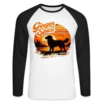 Great Retro 70s: Ginger Spice & Everything Nice - Unisex Long Sleeve Baseball T-Shirt - white/black - Front - Nik (191cm)