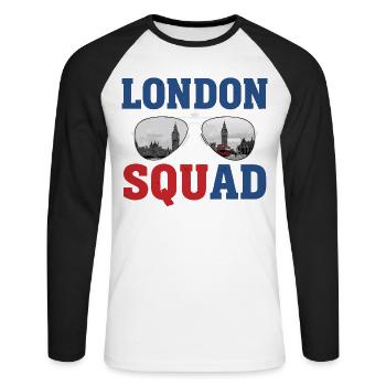Équipe de Londres 2026 - T-shirt baseball manches longues Homme - blanc/noir - Devant - Nik (191cm)