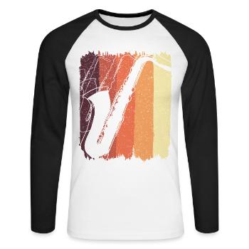 Saxophonist Vintage-Retro-Saxophon-Saxophon - Unisex Baseballshirt langarm - Weiß/Schwarz - Vorne - Nik (191cm)