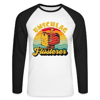 Briefträger UMSCHLAG FLÜTERER LUSTIG - Unisex Baseballshirt langarm - Weiß/Schwarz - Vorne - Nik (191cm)