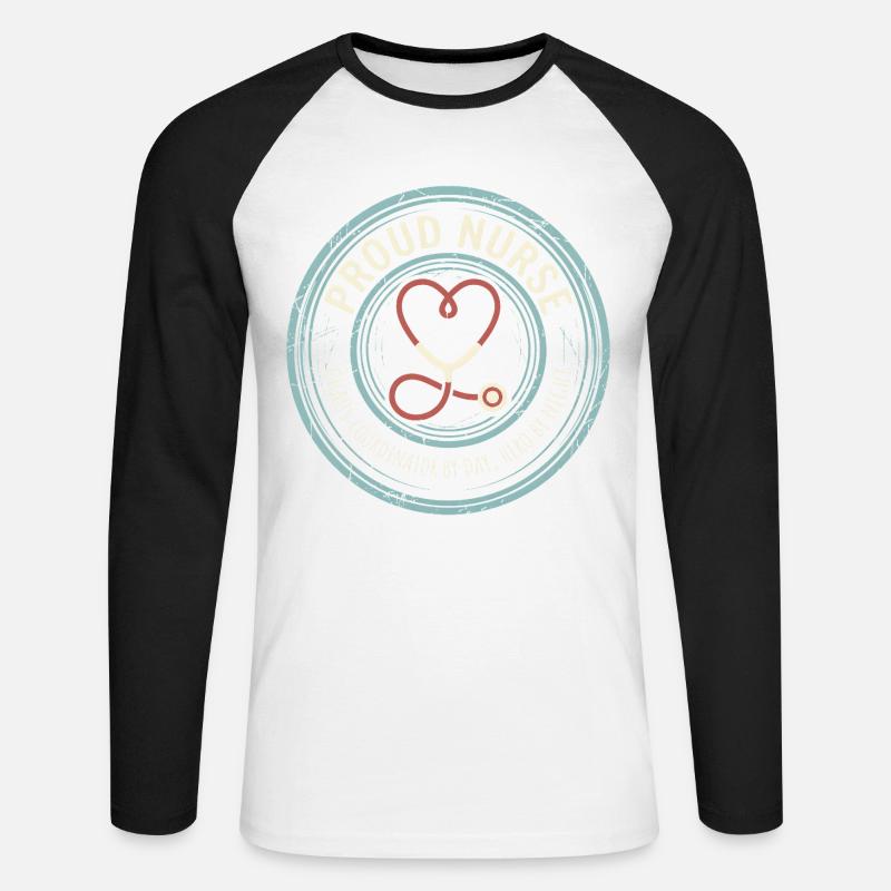 Motive Nurse Proud - Coordinatrice del Caos - Maglia da baseball a manica lunga da uomo - bianco/nero