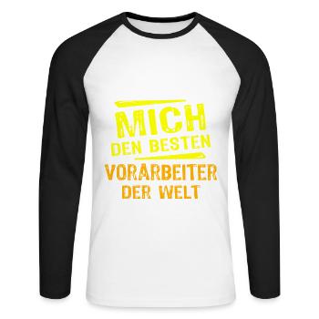 Vorarbeiter Geschenk - Unisex Baseballshirt langarm - Weiß/Schwarz - Vorne - Nik (191cm)