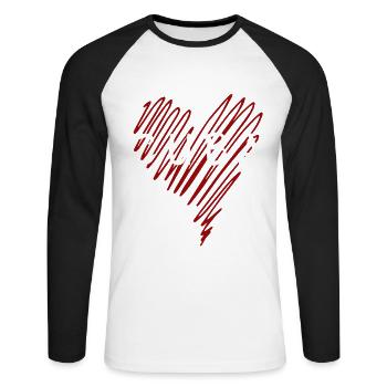 I love Cuba, heart Cuba - Unisex Long Sleeve Baseball T-Shirt - white/black - Front - Nik (191cm)