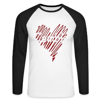 J’aime la Zambie, c’est la Zambie - T-shirt baseball manches longues Homme - blanc/noir - Devant - Nik (191cm)
