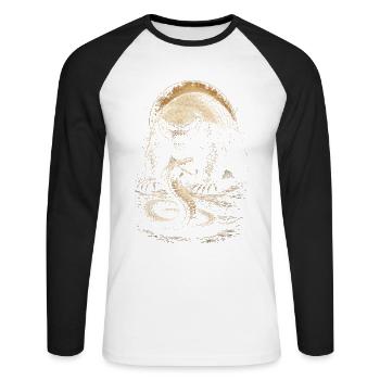 Honey Badger Honey Badger Animal - Unisex Long Sleeve Baseball T-Shirt - white/black - Front - Nik (191cm)