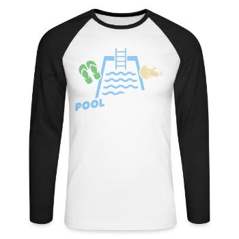Lifeguards Love Lifeguard Swimmers - Unisex Long Sleeve Baseball T-Shirt - white/black - Front - Nik (191cm)