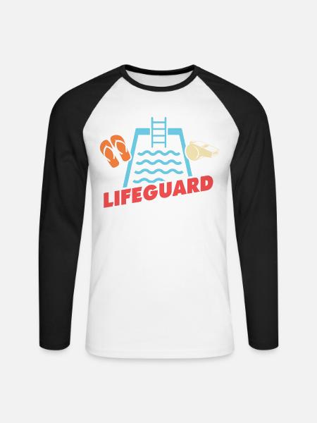 Lifeguards Love Lifeguard Swimmers - Unisex Long Sleeve Baseball T-Shirt - white/black