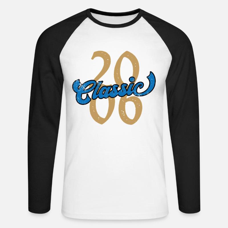 Annata 2006 - Maglia da baseball a manica lunga da uomo - bianco/nero