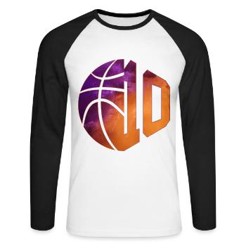 NUMÉRO 10 BASKETBALL 10E ANNIVERSAIRE - T-shirt baseball manches longues Homme - blanc/noir - Devant - Nik (191cm)