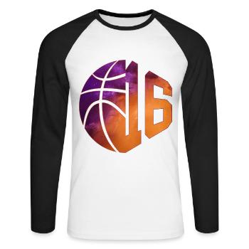 NUMÉRO 16 BASKETBALL 16E ANNIVERSAIRE - T-shirt baseball manches longues Homme - blanc/noir - Devant - Nik (191cm)