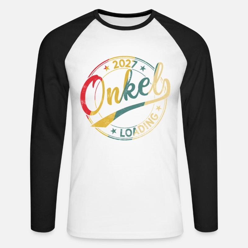 Onkel 2027 Loading Werdender Onkel 2027 - Unisex Baseballshirt langarm - Weiß/Schwarz
