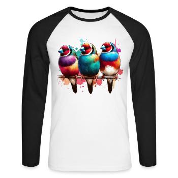 Don de gouldamadine - T-shirt baseball manches longues Homme - blanc/noir - Devant - Nik (191cm)