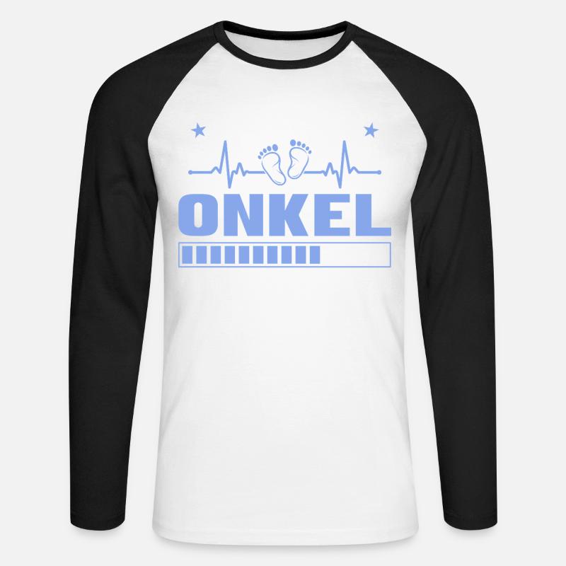 Ich werde Onkel 2027 – Werdender Onkel - Unisex Baseballshirt langarm - Weiß/Schwarz