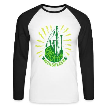 Bagpipes Bagpiper Bagpipe Whisperer - Unisex Long Sleeve Baseball T-Shirt - white/black - Front - Nik (191cm)