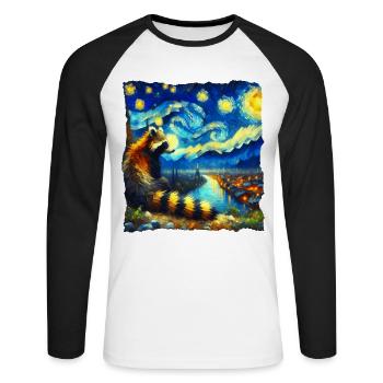 Nuit étoilée de Coati - T-shirt baseball manches longues Homme - blanc/noir - Devant - Nik (191cm)