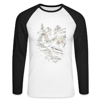 Peintre de véhicules Peintre de voitures Peintre - T-shirt baseball manches longues Homme - blanc/noir - Devant - Nik (191cm)