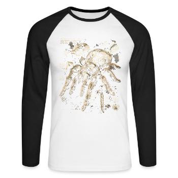 Tarantula - Unisex Long Sleeve Baseball T-Shirt - white/black - Front - Nik (191cm)