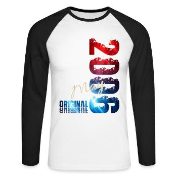 20th Birthday Gift Husband Original May 2006 - Unisex Long Sleeve Baseball T-Shirt - white/black - Front - Nik (191cm)