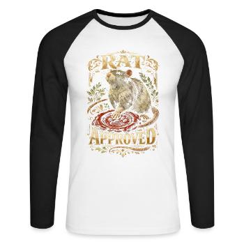 Rat de couleur Rat de couleur approuvé par les grands rats de maison - T-shirt baseball manches longues Homme - blanc/noir - Devant - Nik (191cm)