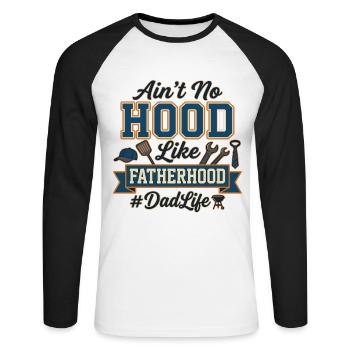 Dad Life Fatherhood Werkzeug Grill Papa - Unisex Baseballshirt langarm - Weiß/Schwarz - Vorne - Nik (191cm)